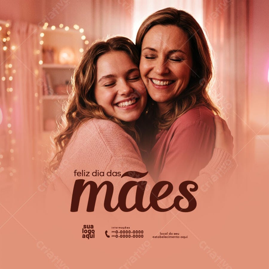Post Instagram Dia das Mães Família PSD Editável
