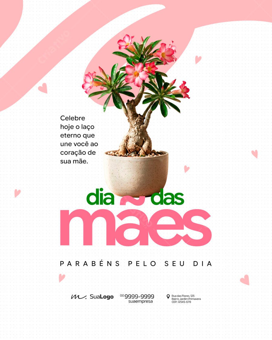 Post Instagram Dia das Mães Floricultura PSD Editável
