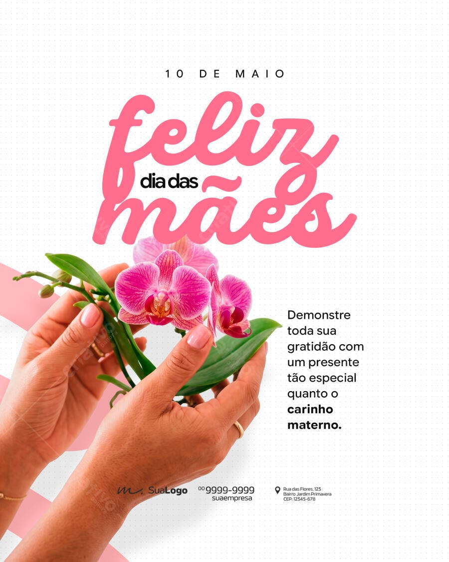 Post Instagram Dia das Mães Floricultura PSD Editável