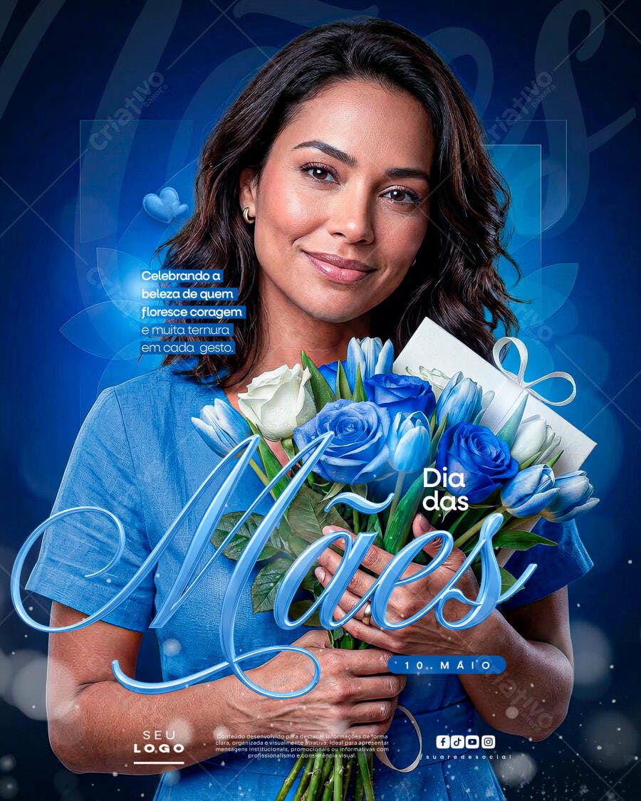 Post Instagram Dia das Mães Floricultura PSD Editável