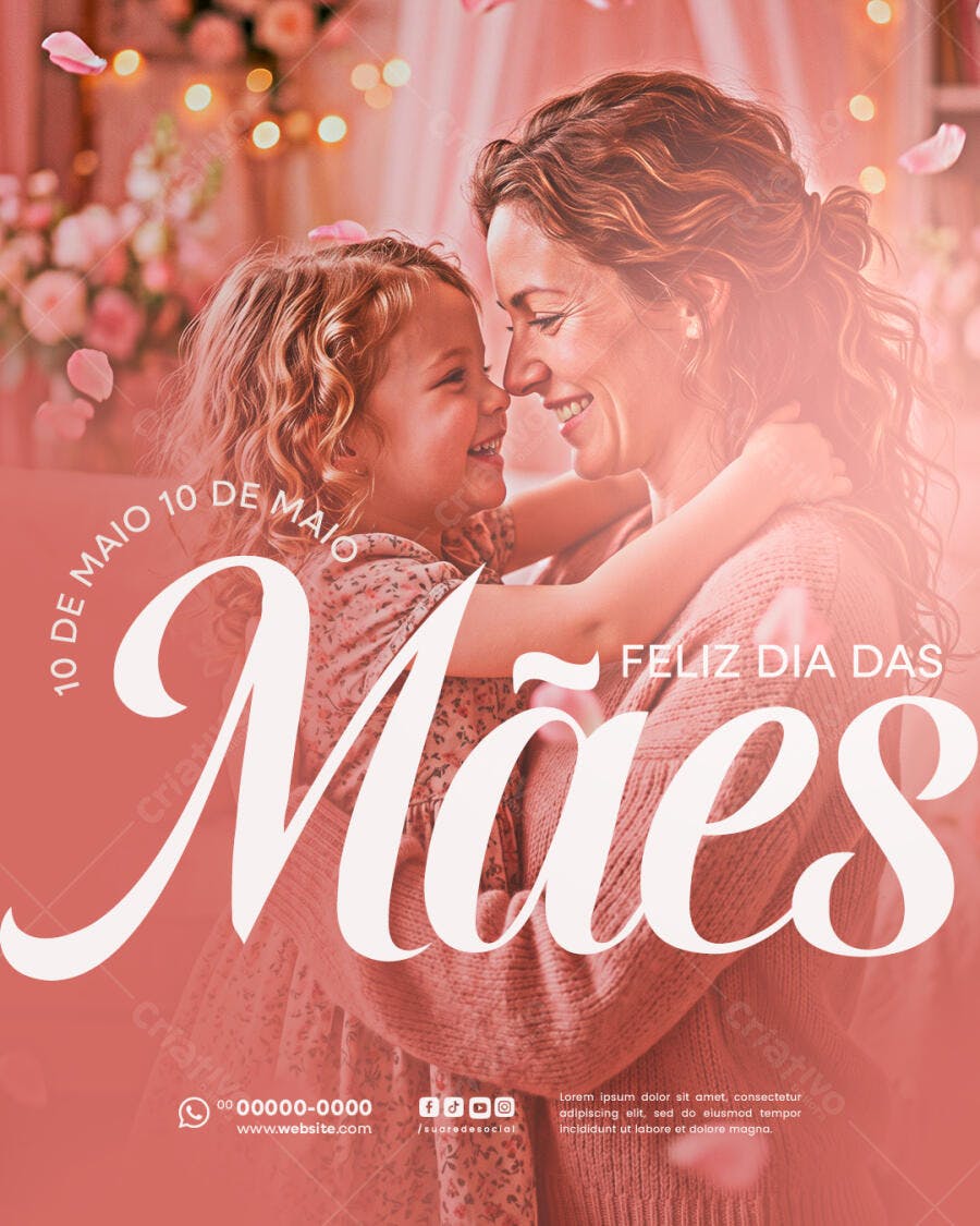 Post Instagram Dia das Mães Maio PSD Editável