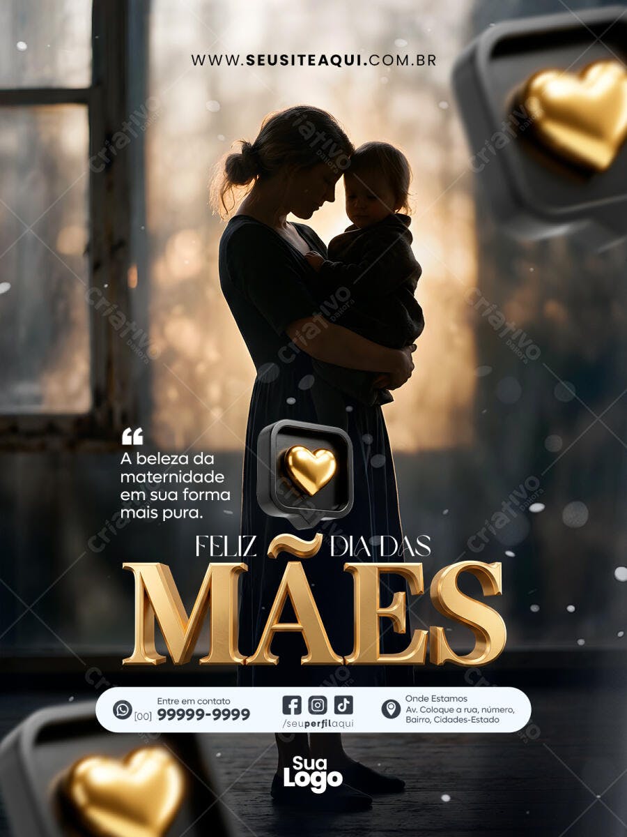 Post Instagram Dia das Mães Maternidade PSD Editável