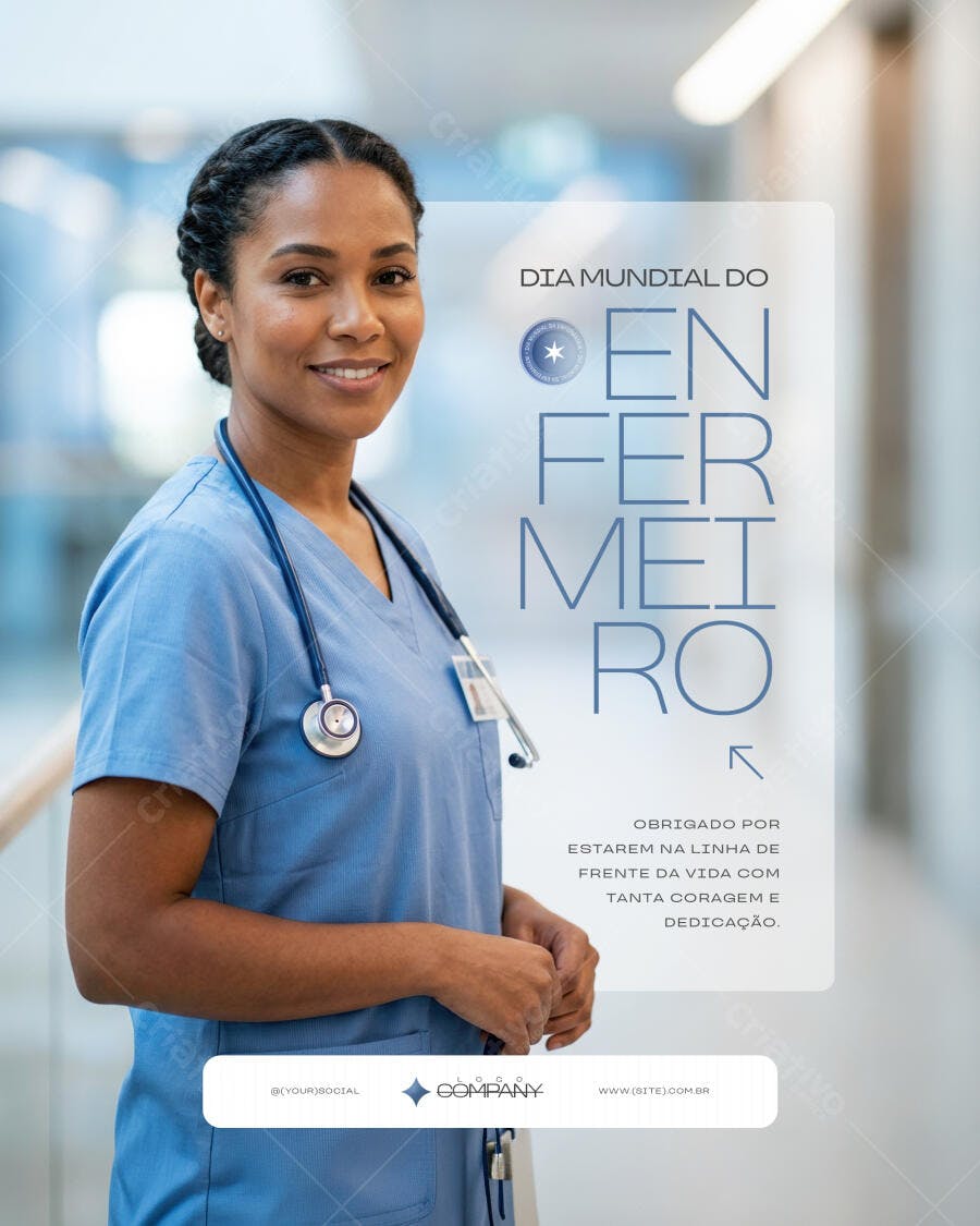 Post Instagram Dia Mundial do Enfermeiro PSD Editável