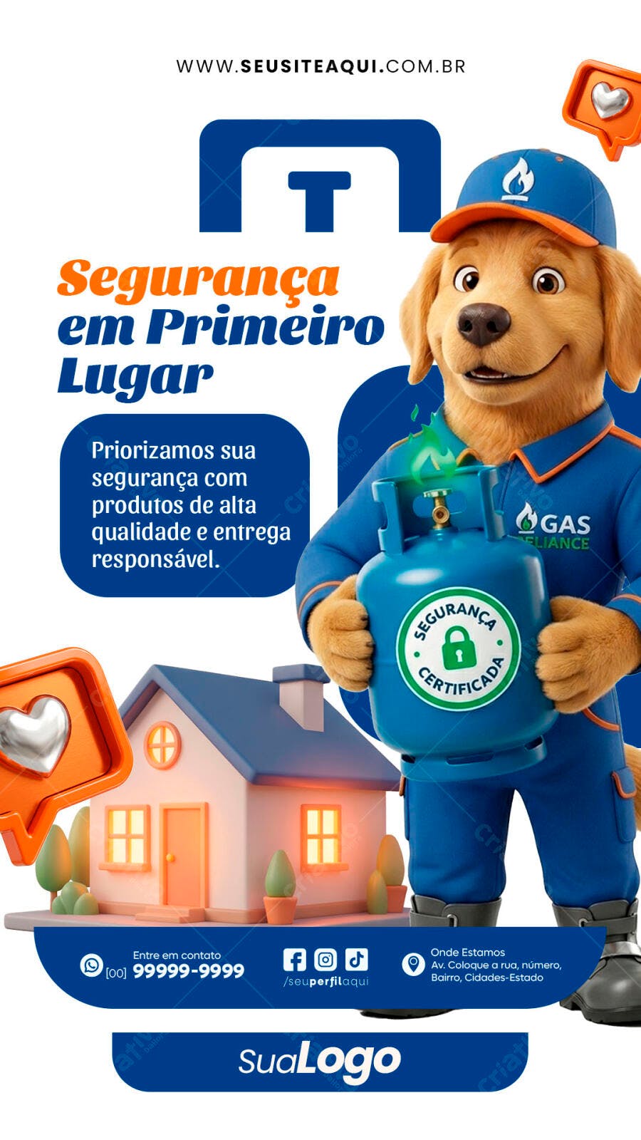 Post Instagram Gás de Cozinha Distribuidora PSD Editável