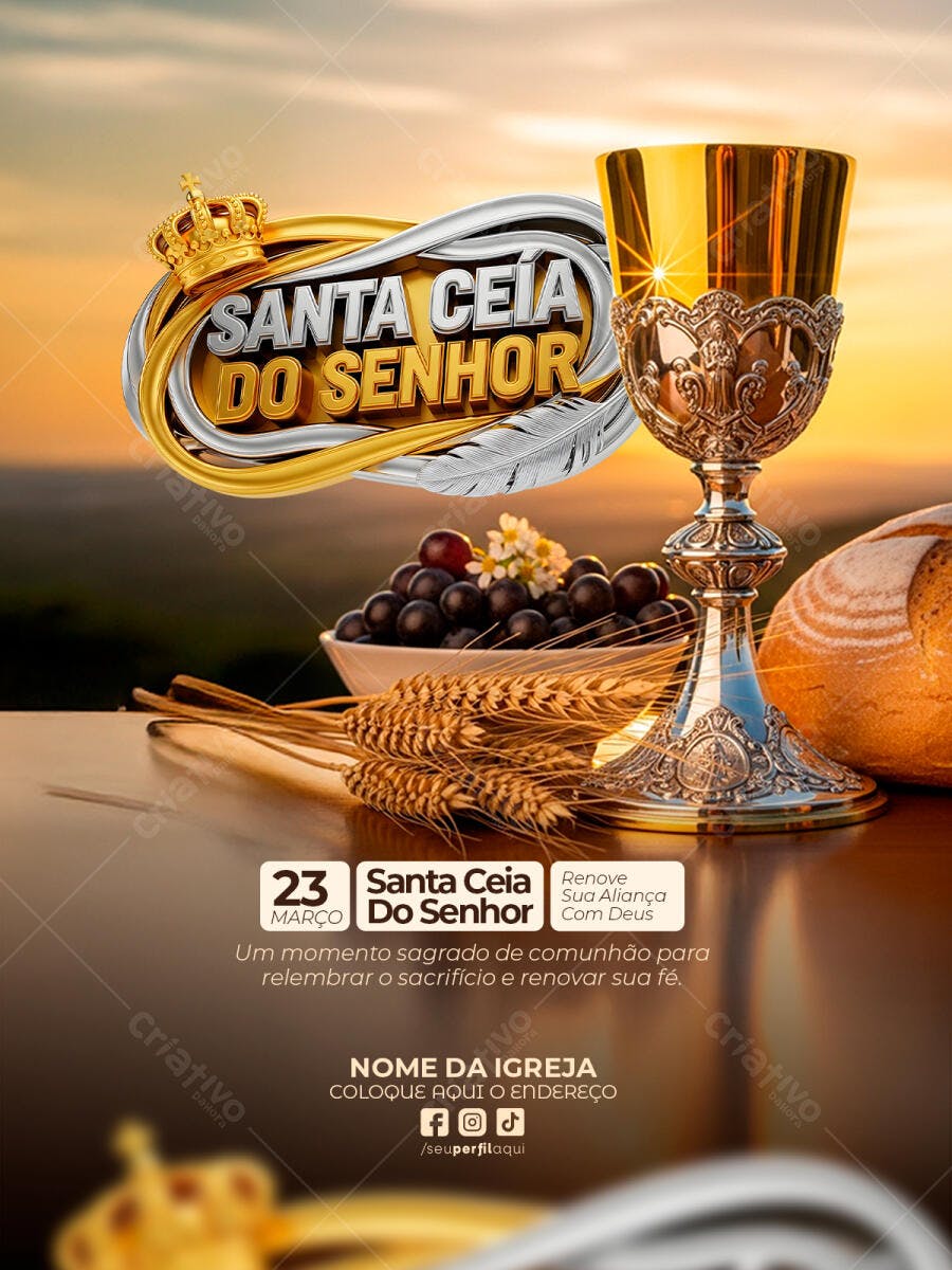 Post Santa Ceia do Senhor Igreja PSD Editável