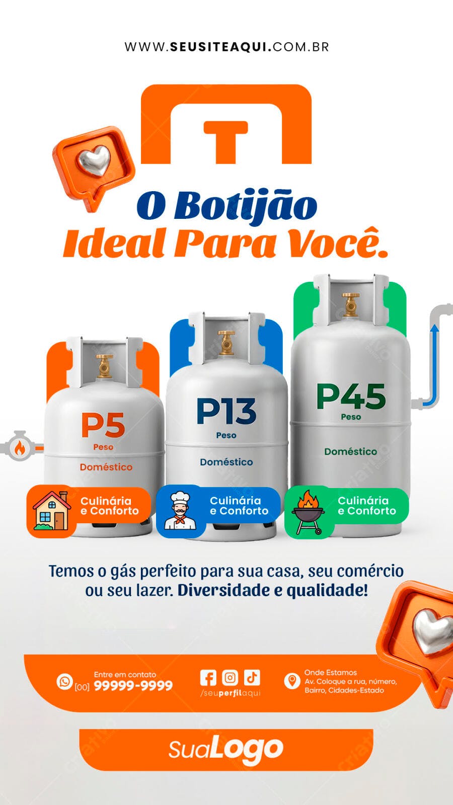 Story Gás de Cozinha Revenda Botijão PSD Editável