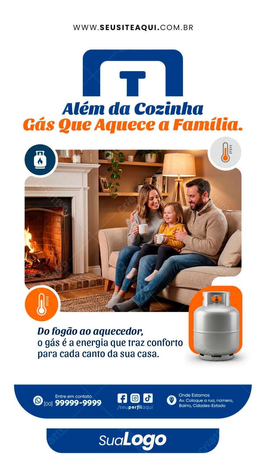 Story Gás GLP Residencial Aquecimento Família PSD Editável
