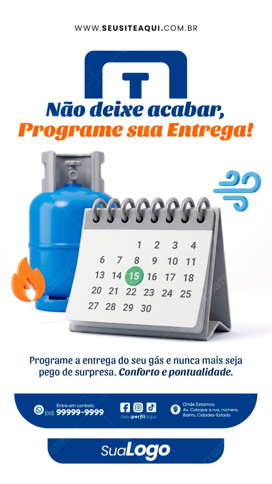 Story Gás Programado Delivery Revenda PSD Editável