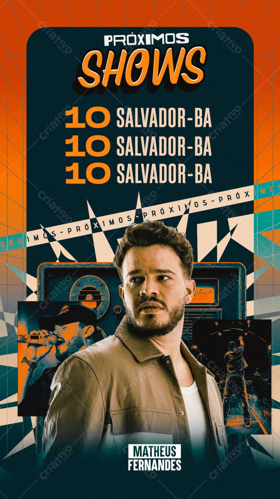 Story Instagram Próximos Shows Artista Musical PSD Editável