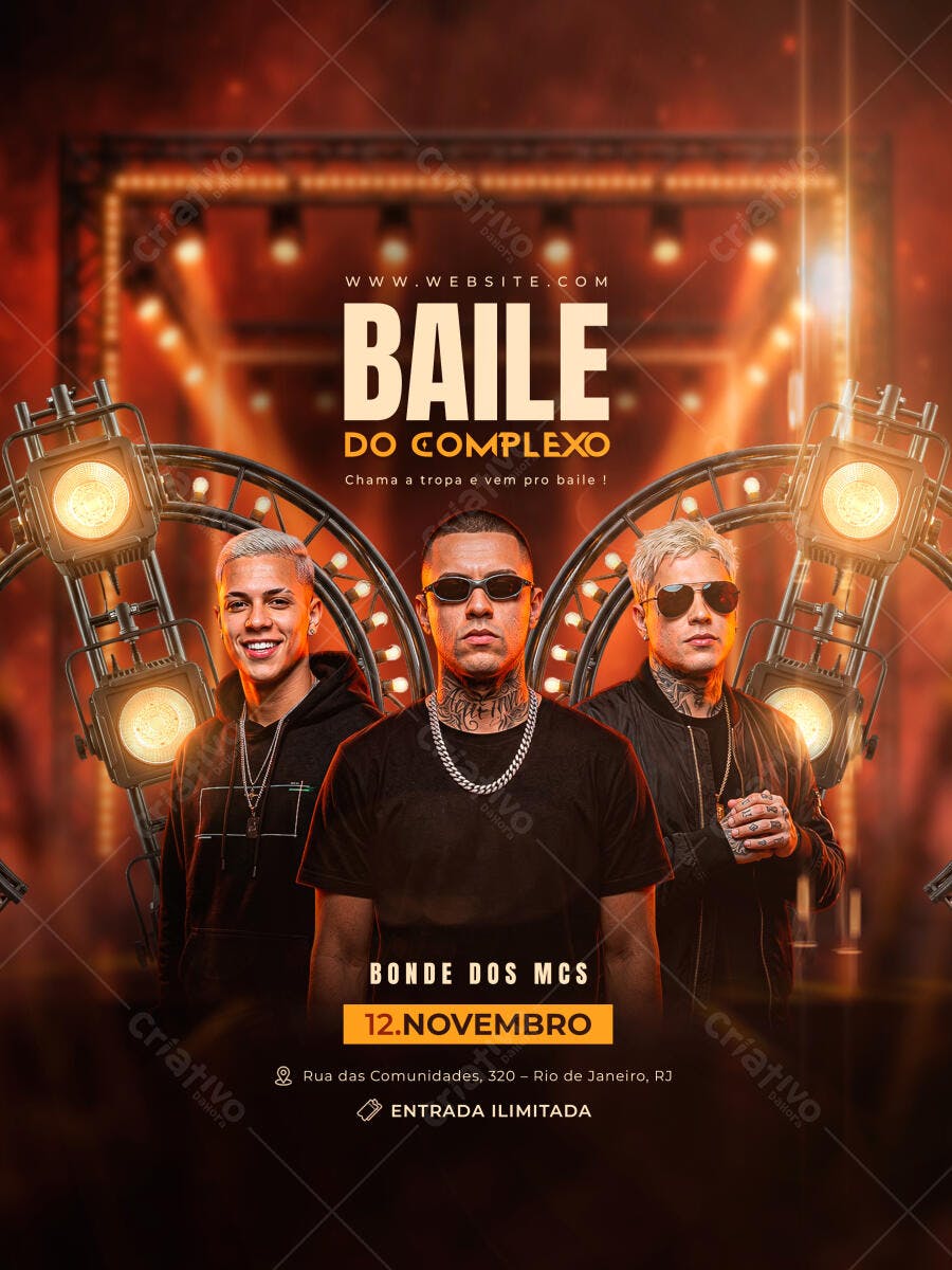 Flyer Baile do Complexo Novembro Evento PSD Editável