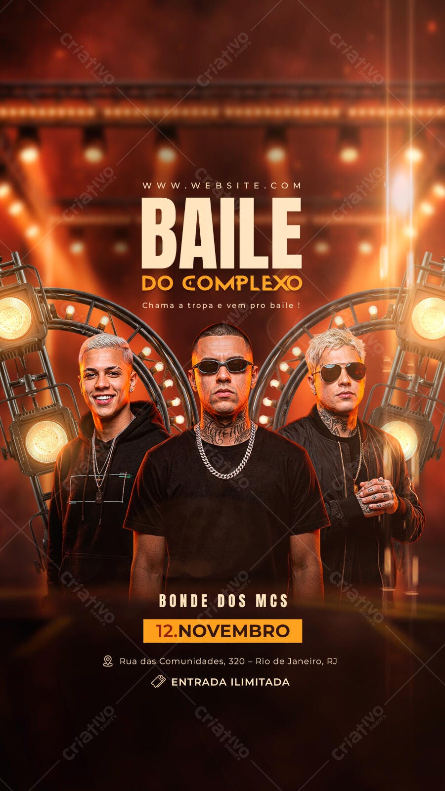 Flyer Baile do Complexo Novembro PSD Editável