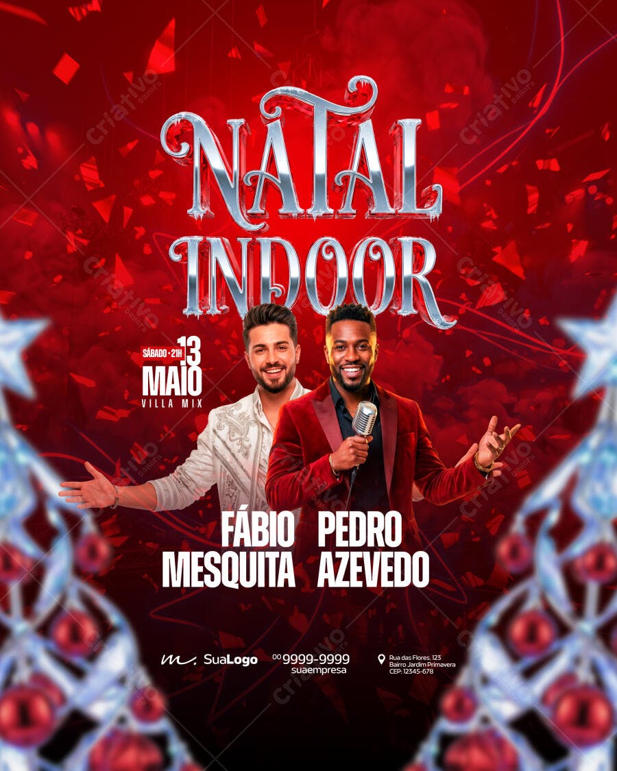 Flyer Natal Indoor Show Musical PSD Editável