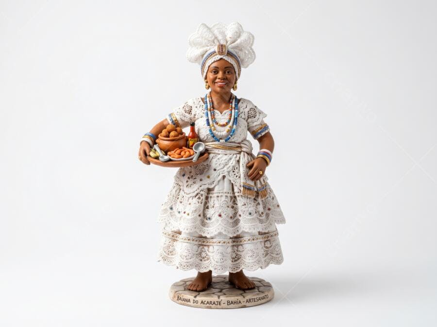 Foto Estátua Baiana de Acarajé Artesanal Cultura Brasileira