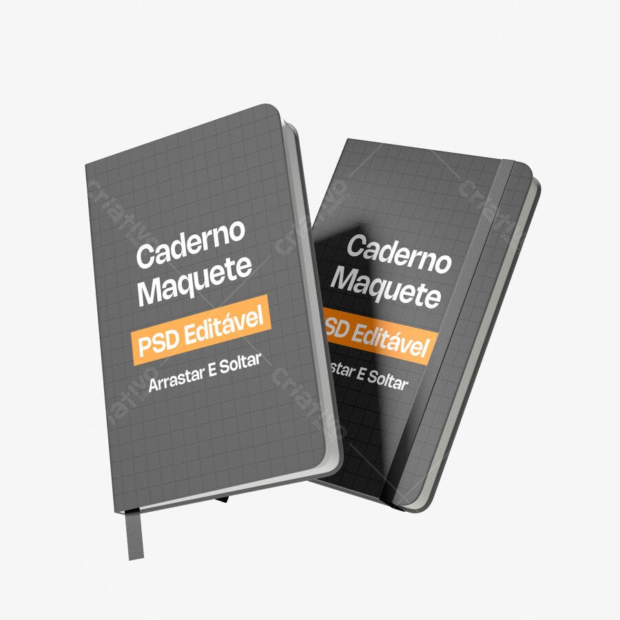 Mockup Caderno Agenda Capa Dura Flutuante Editável