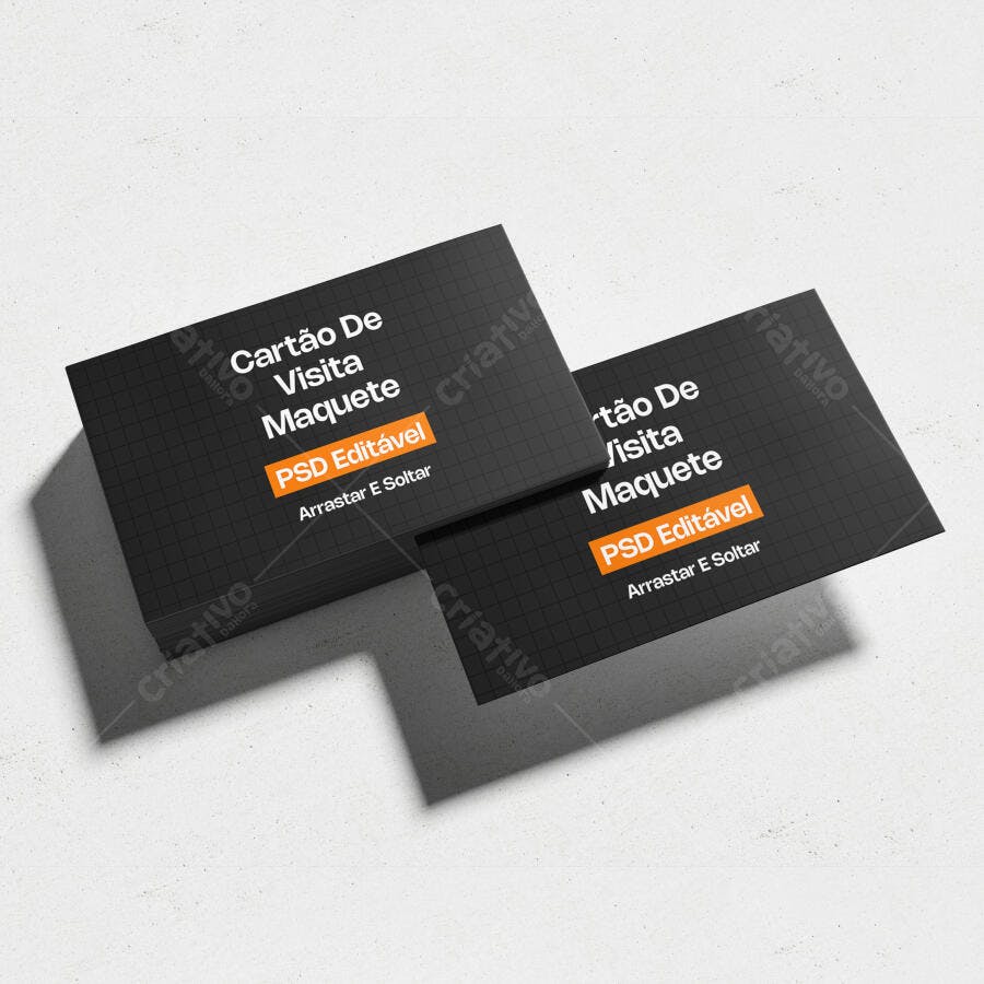 Mockup Cartão de Visita Flutuante Minimalista Fundo Branco Editável