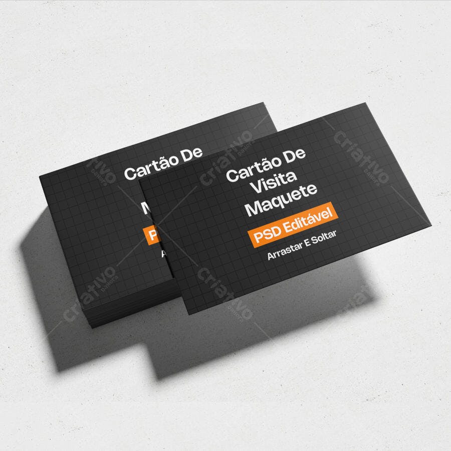 Mockup Cartão de Visita Minimalista Fundo Branco Editável
