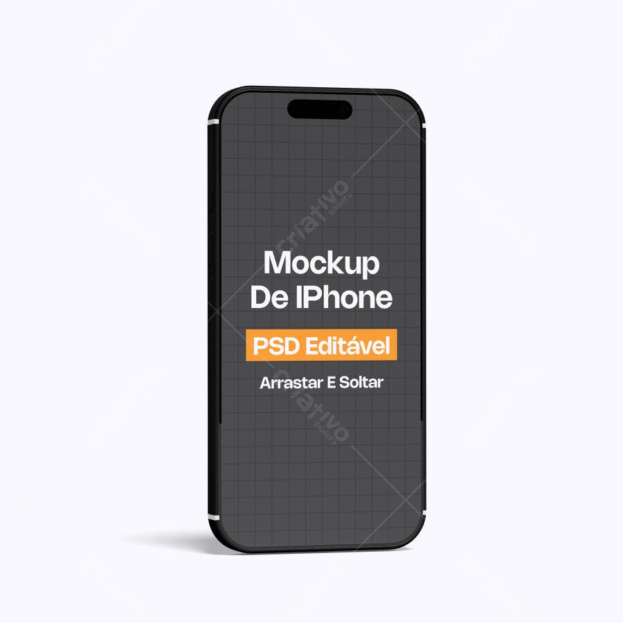 Mockup iPhone 14 Pro Fundo Branco Frontal Editável