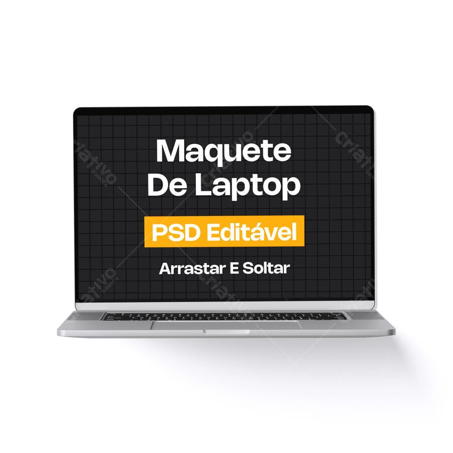 Mockup Notebook Frontal Fundo Branco Editável