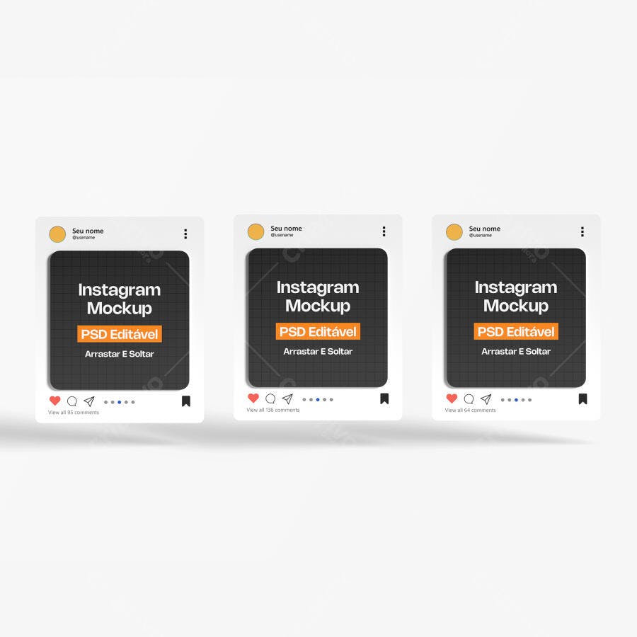 Mockup Post Instagram Social Media Fundo Branco Editável