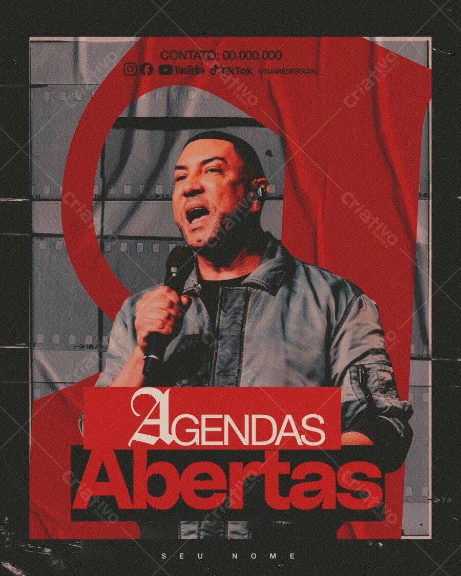 Post Instagram Agendas Abertas Palestrante PSD Editável