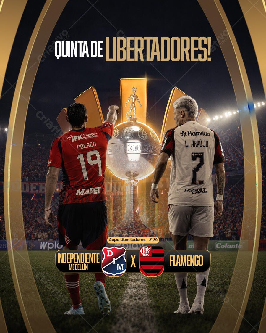 Post Instagram Copa Libertadores Futebol PSD Editável