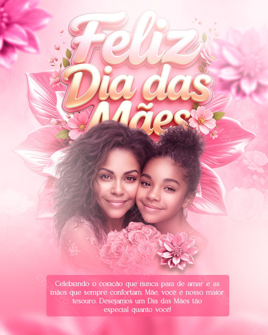 Post Instagram Dia das Mães Floricultura PSD Editável