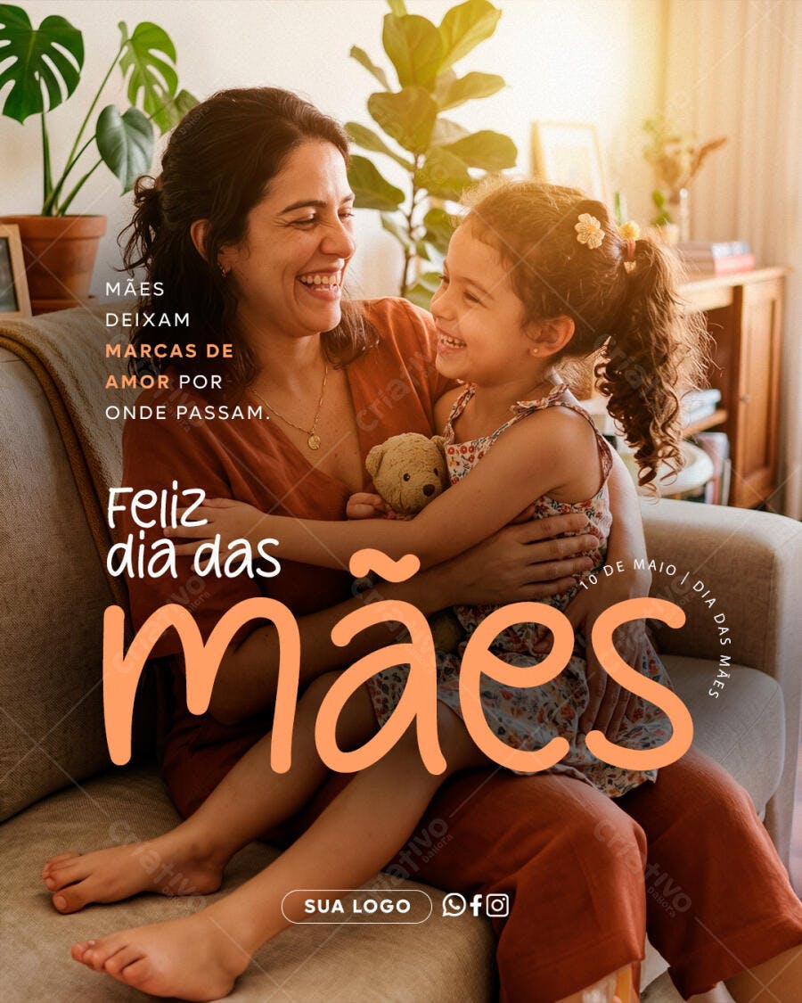 Post Instagram Dia das Mães Maio PSD Editável
