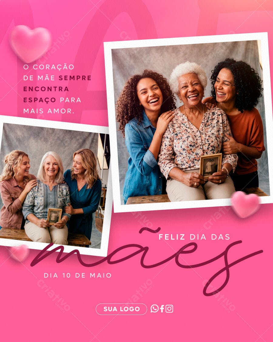 Post Instagram Dia das Mães Maio PSD Editável