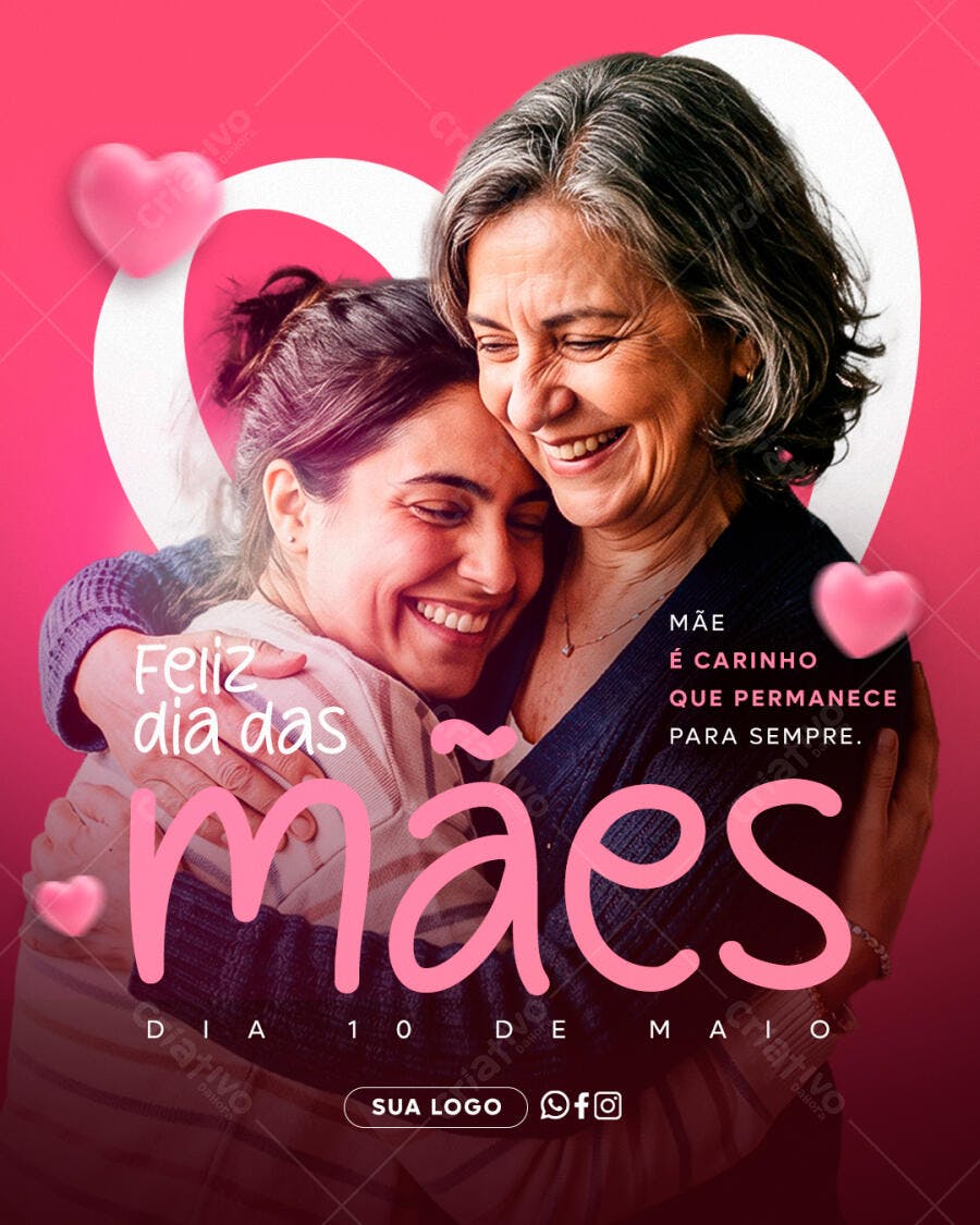 Post Instagram Dia das Mães Maio PSD Editável