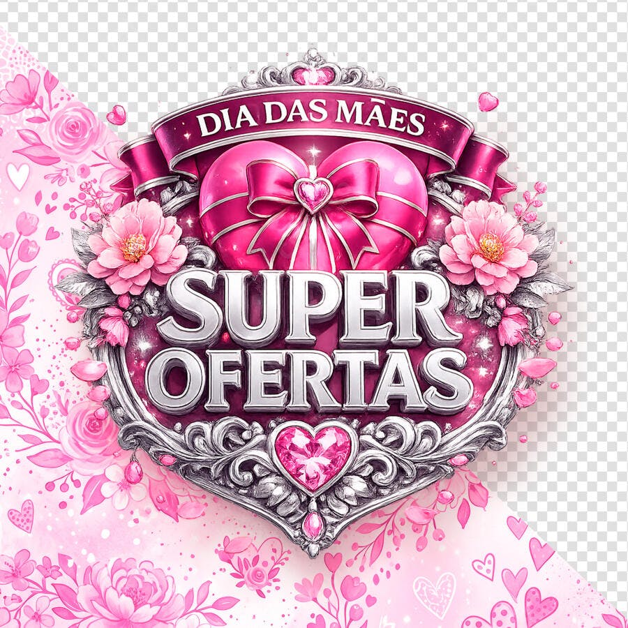 Selo Dia das Mães Super Ofertas PSD Editável