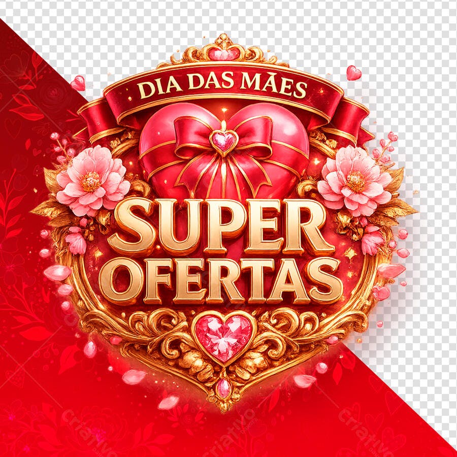 Selo Dia das Mães Super Ofertas PSD Editável