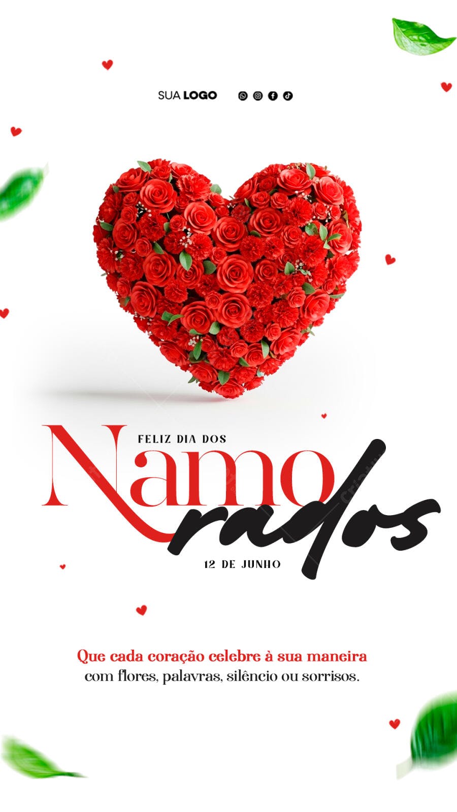 Story Dia dos Namorados 12 de Junho Floricultura PSD Editável