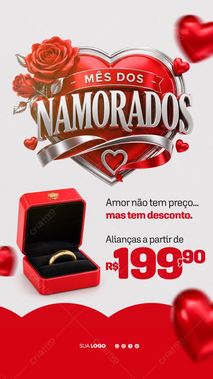 Story Dia dos Namorados Joalheria Alianças PSD Editável