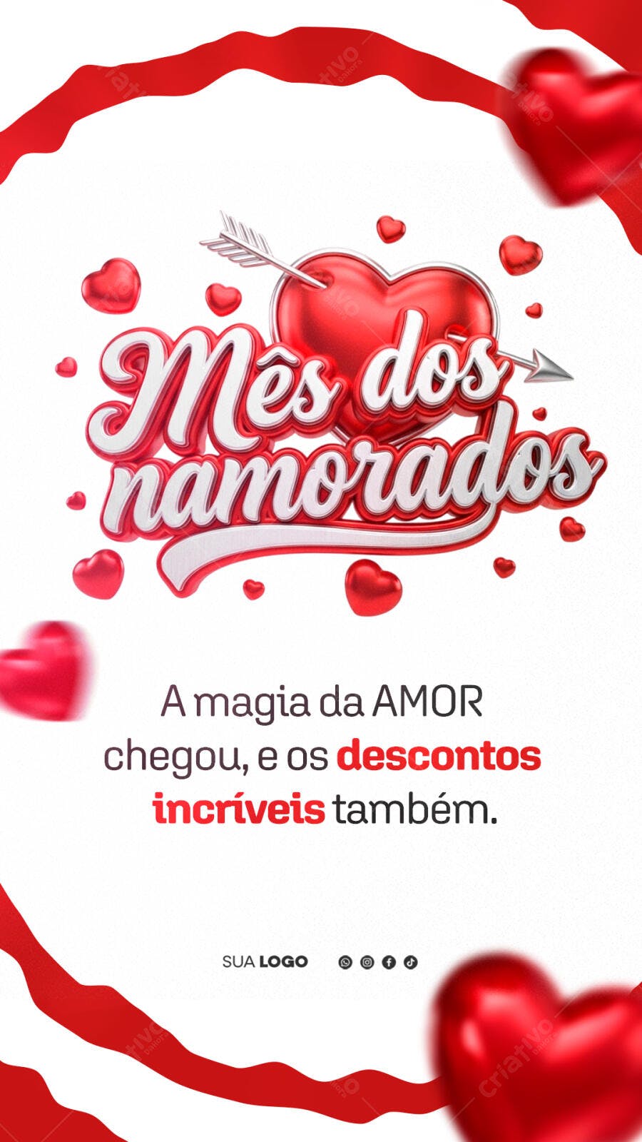 Story Mês dos Namorados Descontos PSD Editável