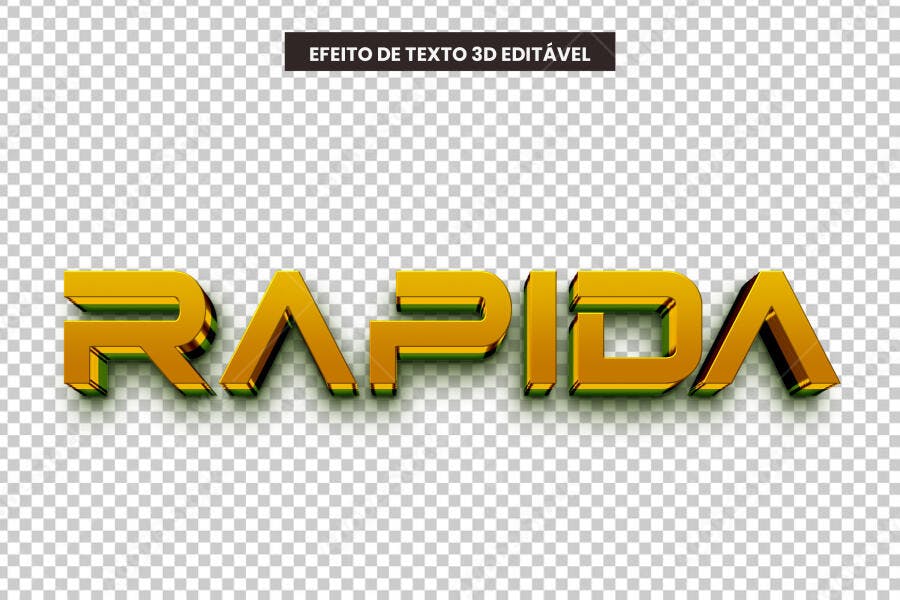 Efeito de Texto 3D Dourado Editável PSD