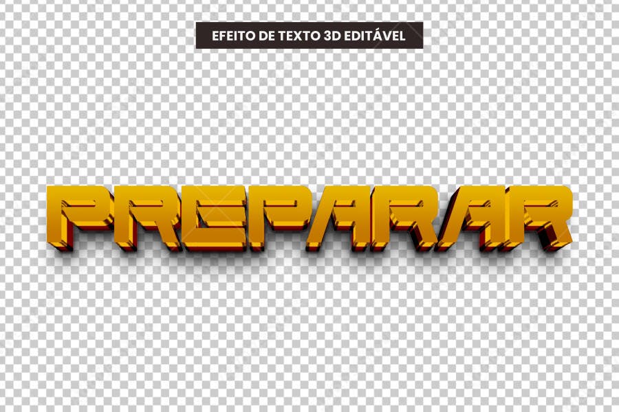 Efeito de Texto 3D Dourado Editável PSD