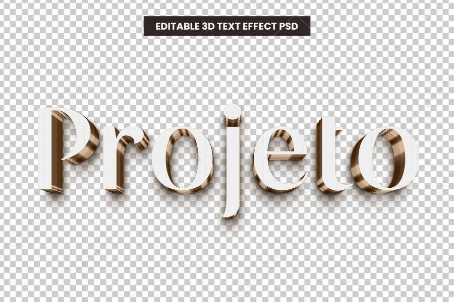 Efeito de Texto 3D Dourado Luxo PSD Editável