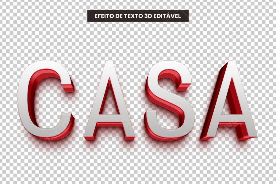 Efeito de Texto 3D Editável PSD Photoshop