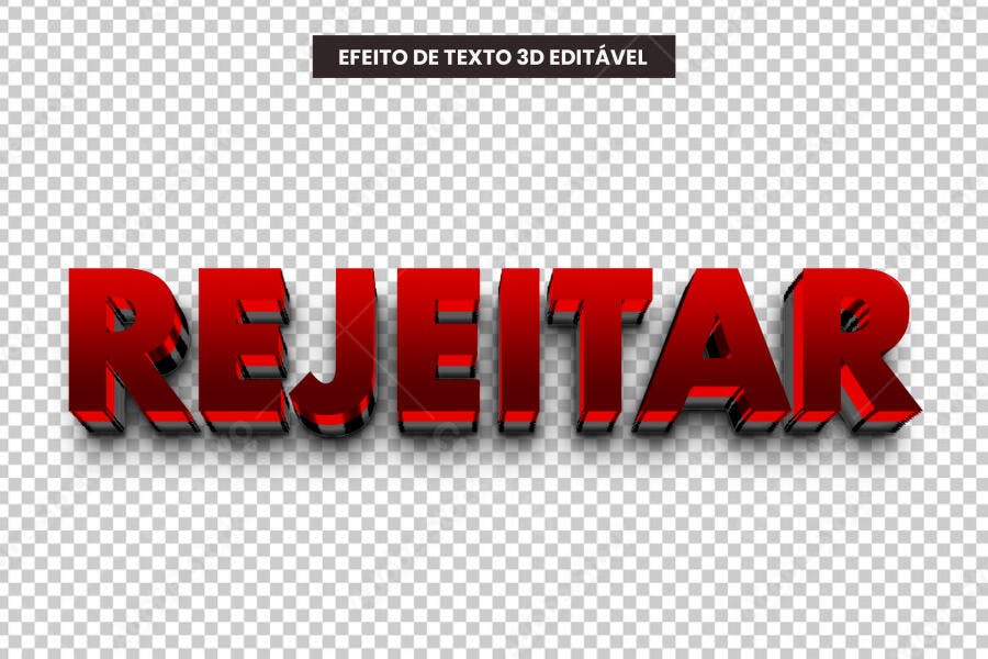 Efeito de Texto 3D Editável PSD Photoshop