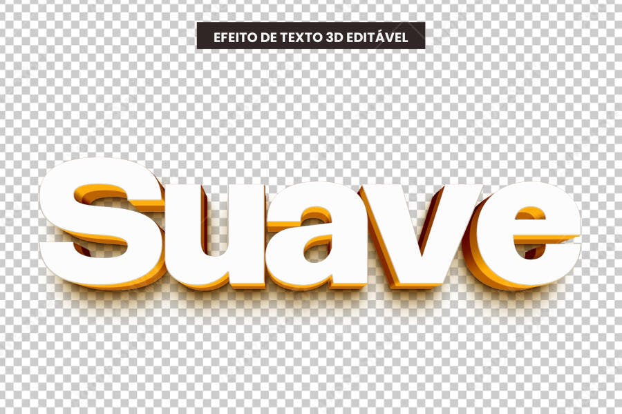 Efeito de Texto 3D Editável PSD Suave Moderno