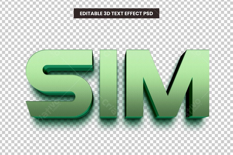 Efeito de Texto 3D Verde Degradê PSD Editável