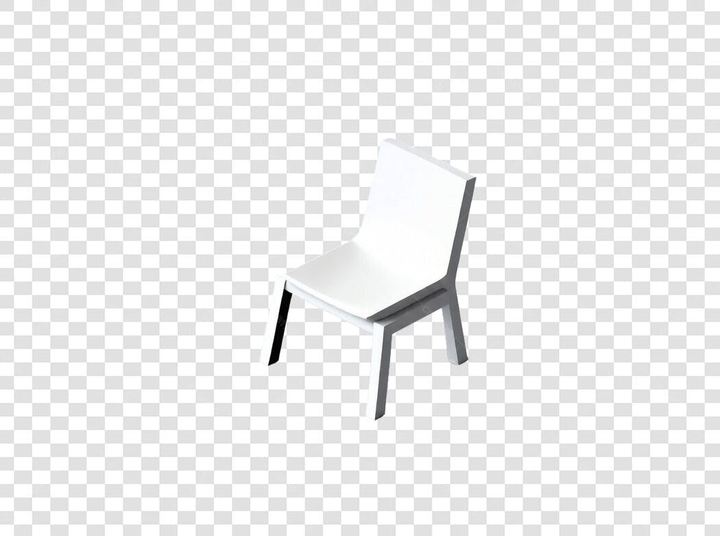Elemento 3D Cadeira Branca Minimalista PNG Fundo Transparente