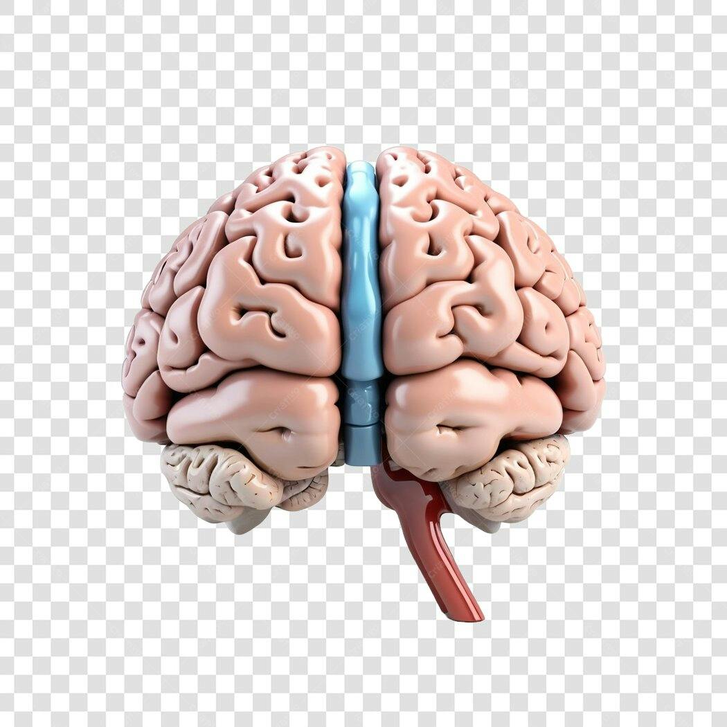 Elemento 3D Cérebro Humano Anatomia PNG Fundo Transparente