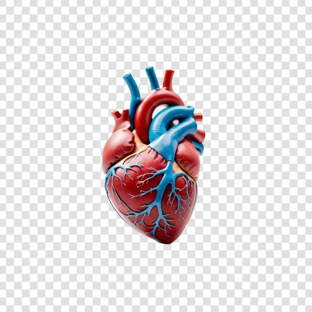 Elemento 3D Coração Anatomia Humana PNG Fundo Transparente