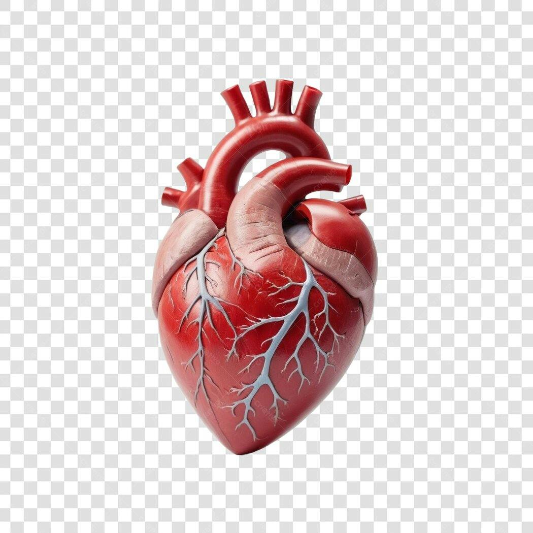 Elemento 3D Coração Humano Anatomia PNG Fundo Transparente