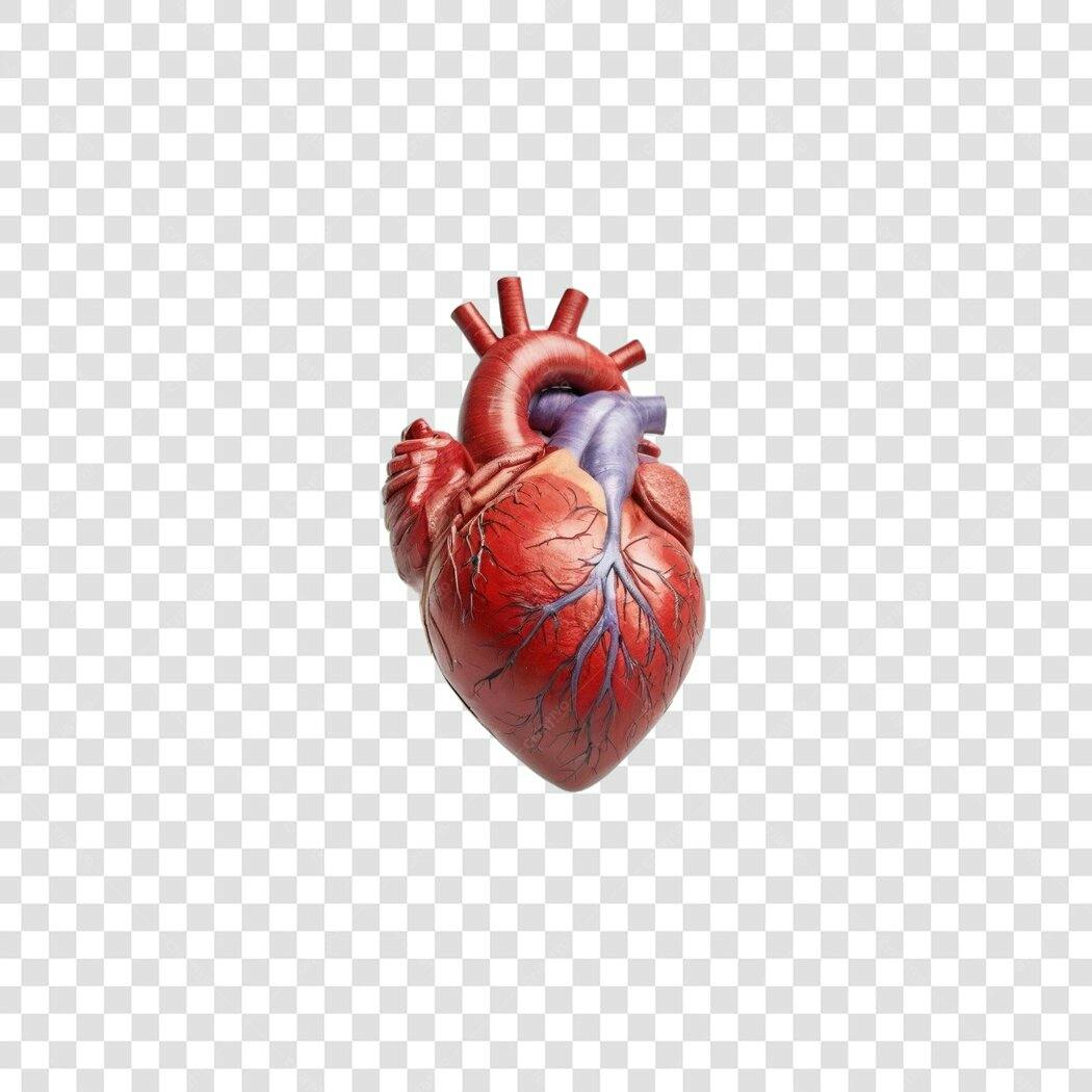 Elemento 3D Coração Humano Anatomia PNG Fundo Transparente