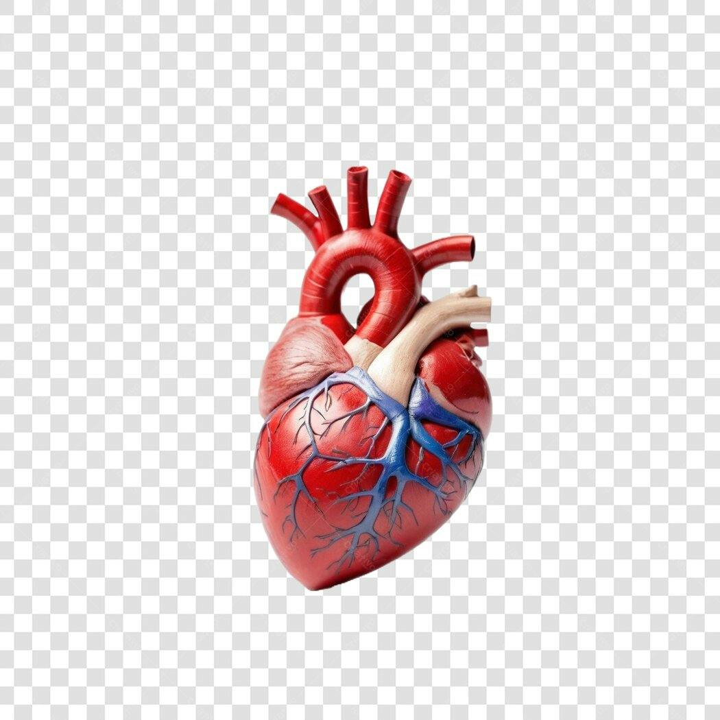 Elemento 3D Coração Humano Anatomia Vermelho PNG Fundo Transparente