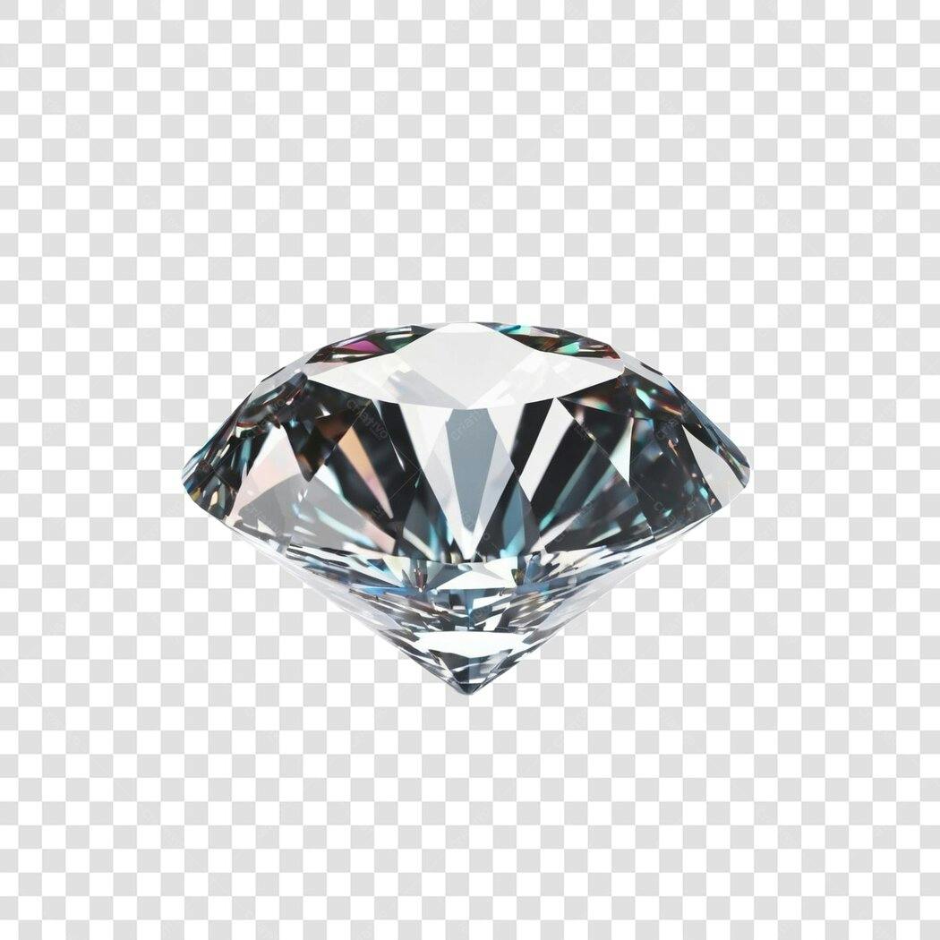 Elemento 3D Diamante Brilhante Joia Luxo PNG Fundo Transparente