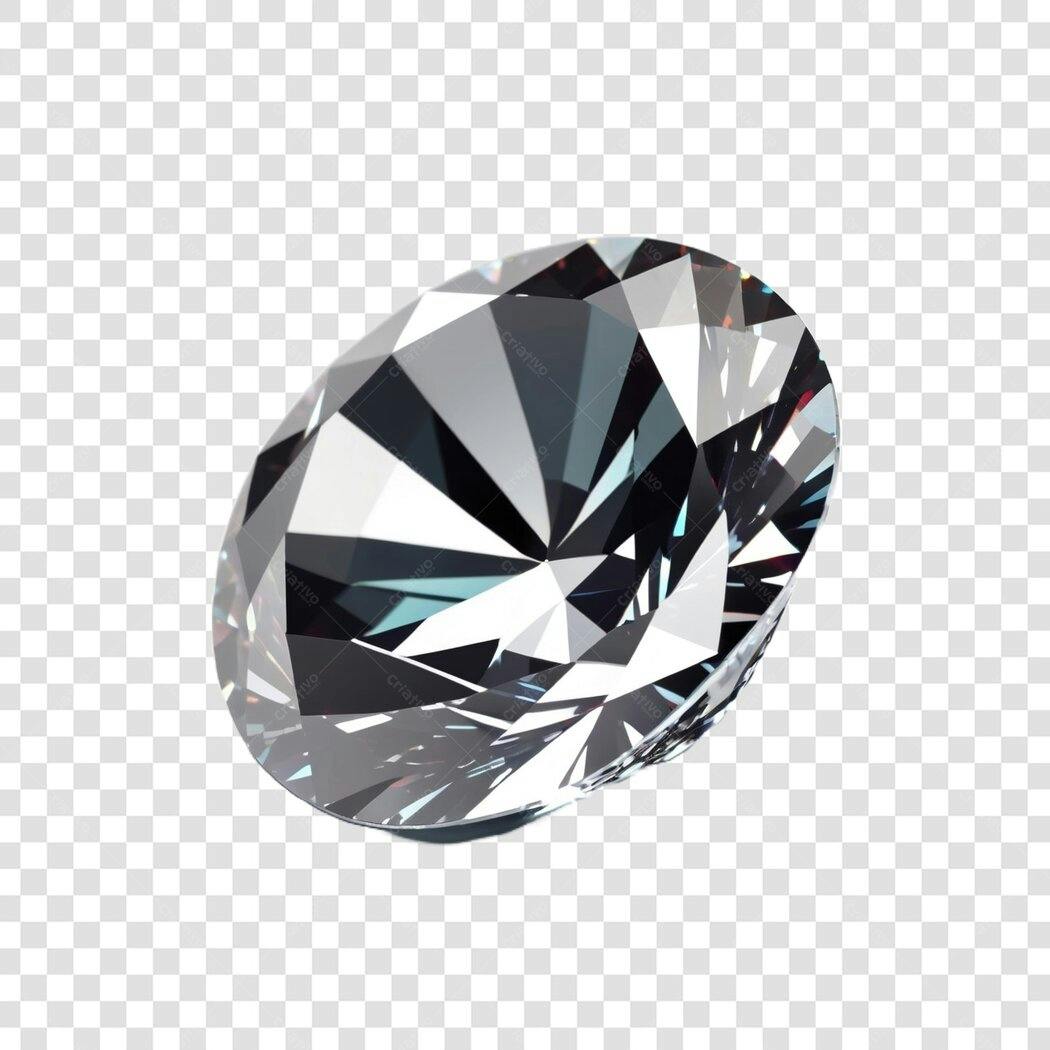 Elemento 3D Diamante Brilhante Joia Luxo PNG Fundo Transparente