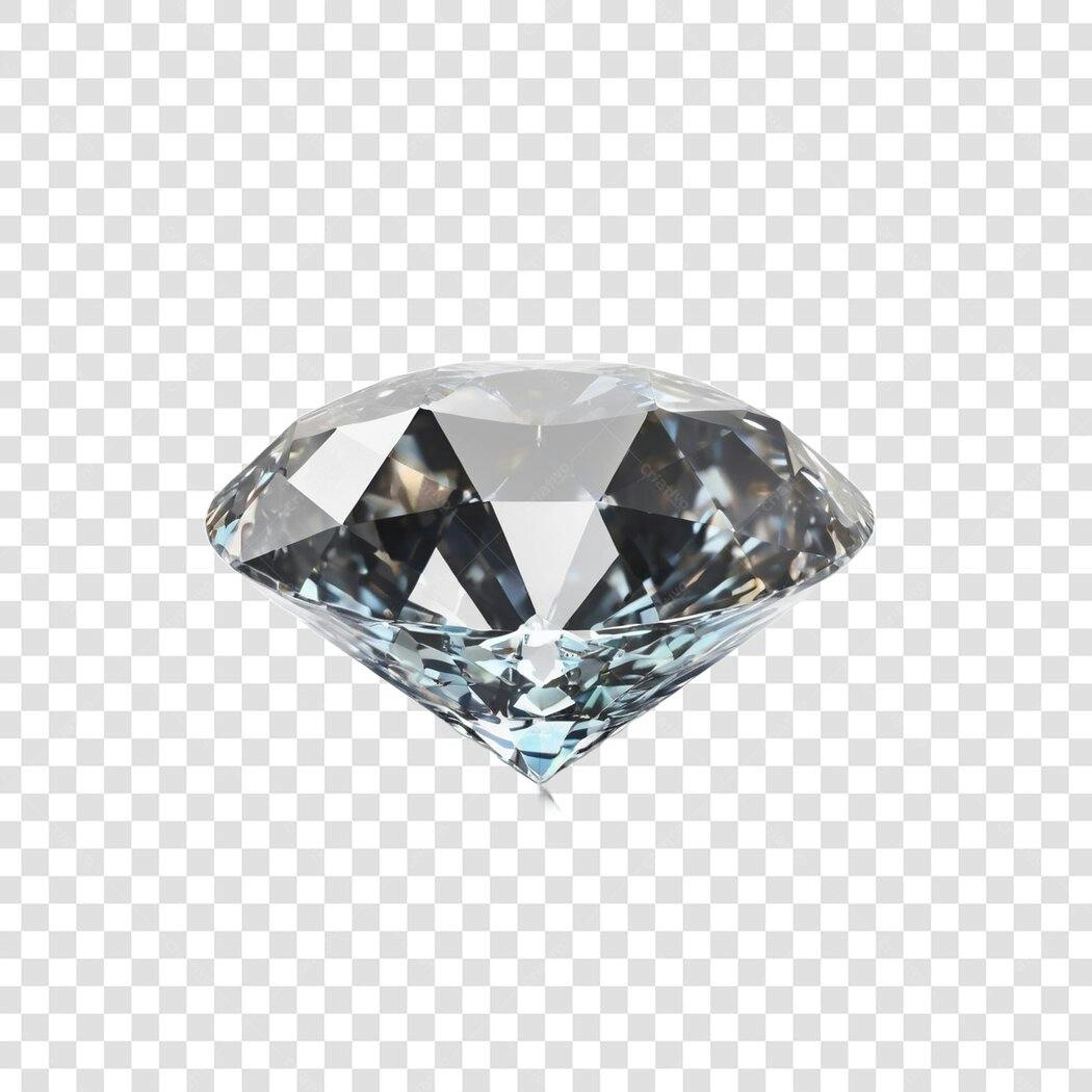 Elemento 3D Diamante Brilhante Joia Luxo PNG Fundo Transparente